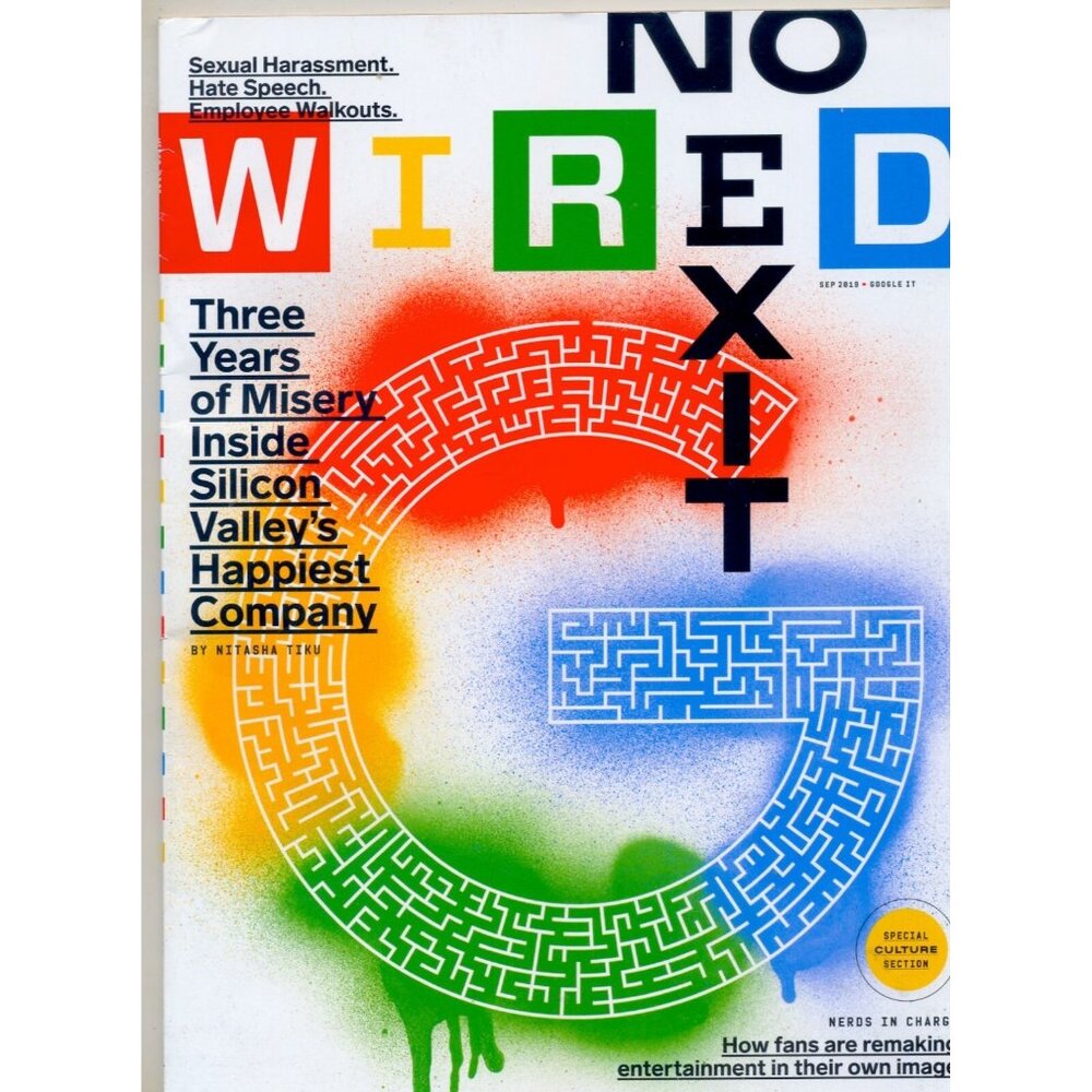 Wired Magazine September 2019 Issue "No Exit" Silicon Valley Culture & Misery